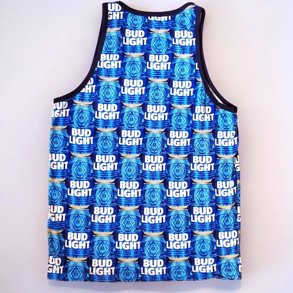 Bud Light Graphic Shirt Tank Top Beer Can Design Casual Size Large - Picture 2 of 5
